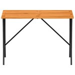 vidaXL Table de jardin avec dessus en bois d'acacia noir 105x75x72 cm