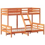 vidaXL Lit superposé 80x200/120x200 cm cire marron bois de pin massif