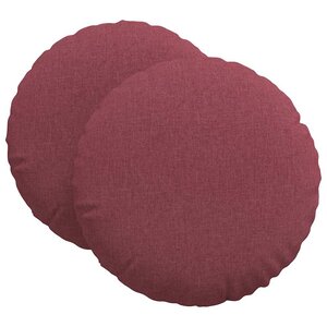 vidaXL Coussins de siège 2 Pièces Bordeaux Ø60 x 21 cm tissu