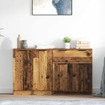 vidaXL Buffet avec tiroir 3 Pièces Bois Ancien Bois d'ingénierie