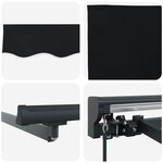 vidaXL Auvent Rétractable Noir 400x300 cm tissu