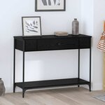 vidaXL Table console Chêne noir 100 x 34.5 x 75 cm Bois d'ingénierie
