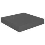 vidaXL Étagère murale flottante 4 Pièces Gris brillant 23x23 5x3 8 cm MDF