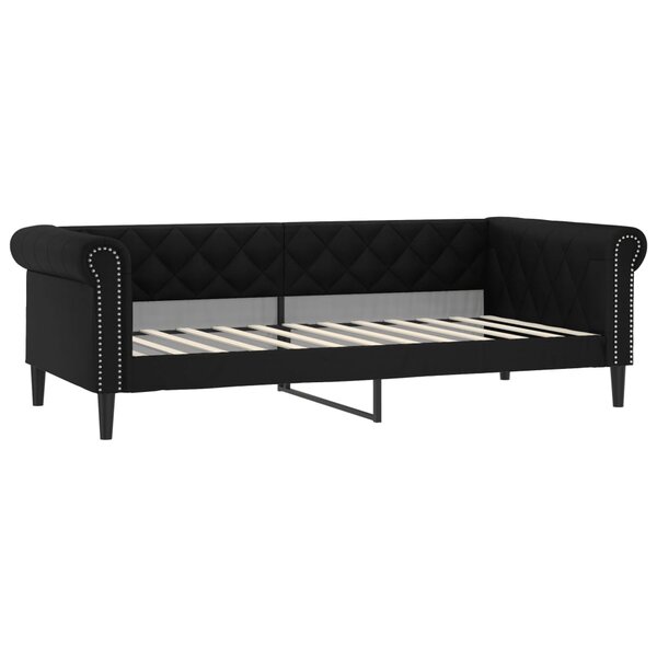 vidaXL Lit de jour sans matelas noir 90x200 cm similicuir
