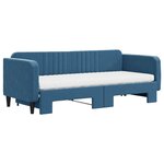 vidaXL Lit de jour avec lit gigogne et matelas bleu 80x200 cm velours