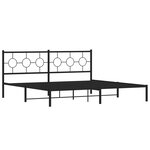 vidaXL Cadre de lit métal sans matelas avec tête de lit noir 200x200cm