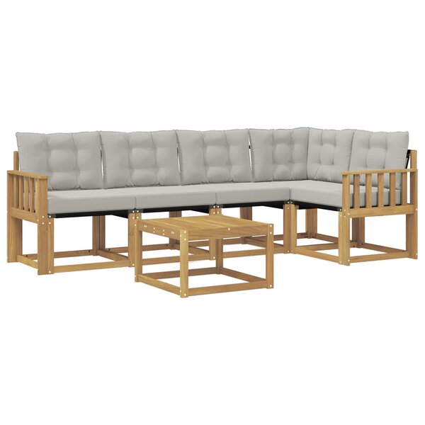 vidaXL Ensemble de canapés d'extérieur 6 Pièces Blanc et gris clair