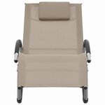 vidaXL Chaise longue avec oreiller Taupe Textilène