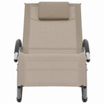 vidaXL Chaise longue avec oreiller Taupe Textilène