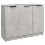 vidaXL Buffet Gris béton 90 5x30x70 cm Bois d'ingénierie