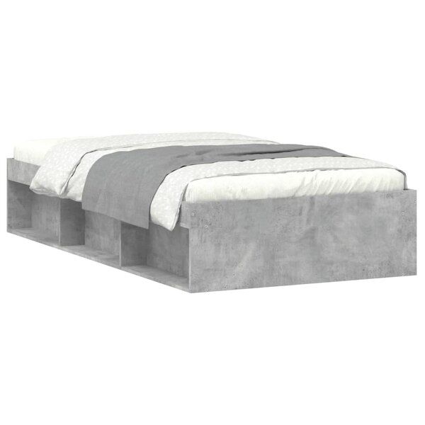 vidaXL Cadre de lit gris béton 90x200 cm