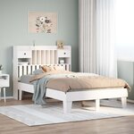 vidaXL Cadre de lit sans matelas blanc 135x190 cm bois de pin massif