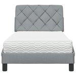 vidaXL Lit avec matelas gris clair 90x190 cm tissu
