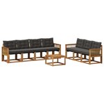 vidaXL Ensemble de canapés d'extérieur 8 pc Naturel et noir