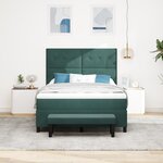 vidaXL Lit à ressorts avec matelas et banc Vert foncé 140x190 cm Velours