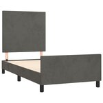 vidaXL Cadre de lit avec tête de lit Gris foncé 90x190 cm Velours