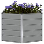 vidaXL Jardinière Gris clair 129 x 129 x 75 cm Acier