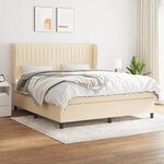 vidaXL Sommier à lattes de lit avec matelas Crème 180x200 cm Tissu