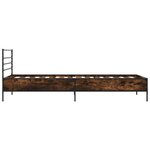 vidaXL Cadre de lit chêne fumé 90x190 cm bois d'ingénierie et métal