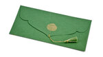 PAPERTREE ARANIA Lot de 5 Enveloppes cadeau 19x10cm - Vert/Or