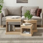 vidaXL Tables basses 3 Pièces chêne sonoma bois d'ingénierie