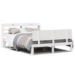 vidaXL Cadre de lit avec tête de lit blanc 120x190 cm bois pin massif