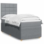 vidaXL Sommier à lattes de lit et matelas Gris clair 90x190 cm Tissu