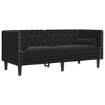 vidaXL Canapé Chesterfield Autre Noir 174 x 74.5 x 70.5 cm Velours