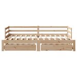 vidaXL Lit de jour avec gigogne et tiroirs sans matelas 90x190 cm