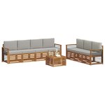 vidaXL Ensembles de canapés avec coussin 8 Pièces Gris Naturel et Clair