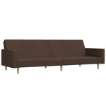 vidaXL Canapé-lit à 2 places Marron Tissu