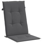 vidaXL Coussins de chaise de jardin à dossier haut lot de 2 anthracite
