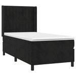 vidaXL Sommier à lattes de lit matelas et LED Noir 100x200 cm Velours