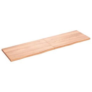 vidaXL Dessus de table marron clair bois chêne massif traité