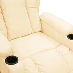 vidaXL Fauteuil de massage électrique Crème Similicuir