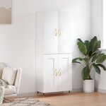 vidaXL Buffet haut Blanc 69 5x34x180 cm Bois d'ingénierie