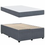 vidaXL Cadre de lit avec matelas Gris foncé 120 x 200 cm Velours