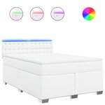 vidaXL Sommier à lattes de lit avec matelas Blanc 160x200cm Similicuir