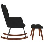 vidaXL Chaise à bascule avec tabouret en velours noir