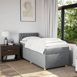 vidaXL Sommier à lattes de lit avec matelas Gris clair 100x200cm Tissu