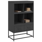 vidaXL Buffet haut noir 68x39x111 5 cm acier