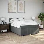 vidaXL Sommier à lattes de lit avec matelas Gris foncé 140x190cm Tissu