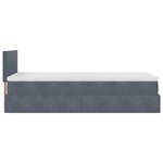 vidaXL Cadre de lit ottoman avec matelas gris foncé 100x200 cm velours