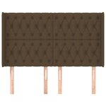 vidaXL Tête de lit avec oreilles Marron foncé 147x16x118/128 cm Tissu