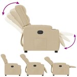 vidaXL Fauteuil inclinable Crème Tissu