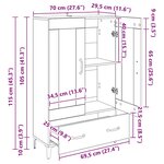 vidaXL Haut Armoire avec tiroir Bois Ancien 70 x 31 x 115 cm