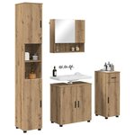 vidaXL Ensemble de mobilier de salle de bain 4 Pièces Chêne artisanal
