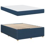 vidaXL Cadre de lit avec matelas Bleu 160 x 200 cm tissu