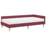 vidaXL Cadre de lit d'angle avec matelas avec matelas 2 Pièces Gris tissu