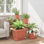 vidaXL Pot de Fleurs Carré 6 Pièces Rouge brique 43 x 43 x 33 5 cm